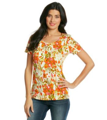 Jones New York Sport® Green Multi Floral Tee