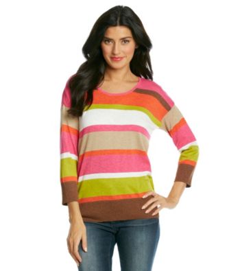 Jones New York Sport® Pink Multi Striped Sweater