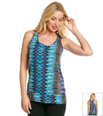 Tea Rose Sleeveless Scoopneck Abstract Print Tank