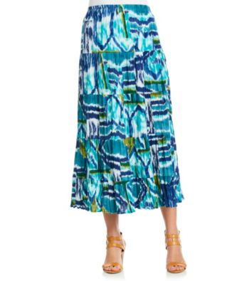 Notations® Stretch Waistband Multi Colored Tiered Gauze Skirt