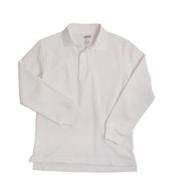 French Toast® Boys' 2T-20 White Long Sleeve Pique Polo