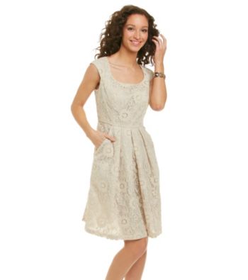 R&M Richards® Lace Pleated Dress