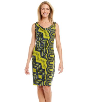 Evan-Picone® Aztec Print Drapeneck Sheath Dress