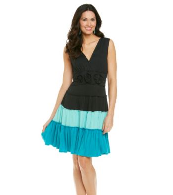 Sangria™ Color Block Tiered Knit Dress