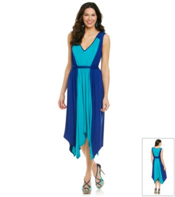 Sangria™ Hanky Hem Two-Tone Knit Dress