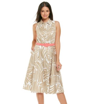 K. Studio® Belted Print Shirt Dress