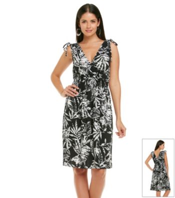 Lennie Tie Shoulder Print Knit Dress