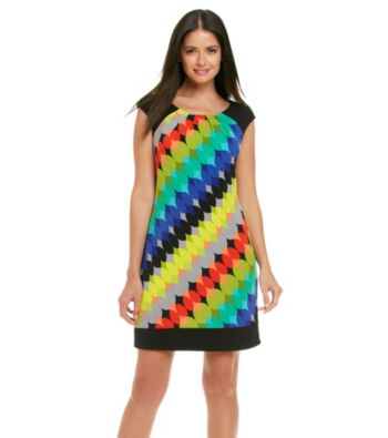 London Times® Tear Drop Print Knit Dress