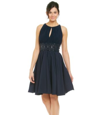 Jessica Howard® Keyhole Beaded Waist Dress