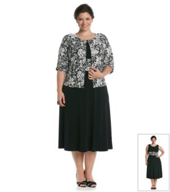Jessica Howard® Plus Size Sequin Print Jacket and Dress
