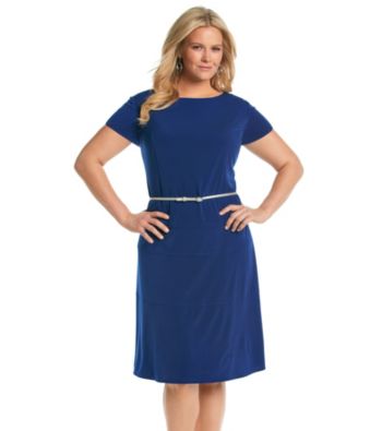 Jessica Howard® Plus Size Belted Dress