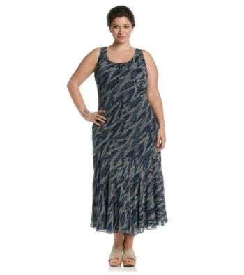 Jessica Howard® Plus Size Chiffon Printed Maxi Dress