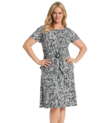 Perceptions Plus Size Paisley Print Skirt Set