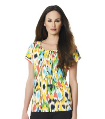 Jones New York Sport® Petites' Pintucked Scoopneck Tee