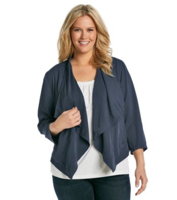 DKNY JEANS® Plus Size Drape Front Long Sleeve Jacket