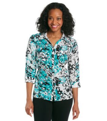 Notations® Petites' Printed Shirt