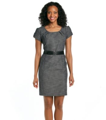 AGB® Petites' Belted Career Dress