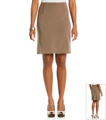 AGB® Petites' Skirt With Back Flounce