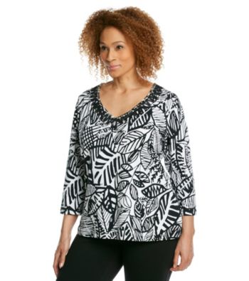 Ruby Rd.® Plus Size Polynesian Print Top
