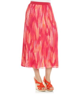 Ruby Rd.® Plus Size Ikat Print Yoryu Skirt