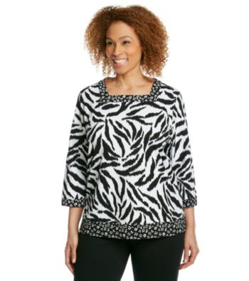 Alfred Dunner® Plus Size Animal Print Top