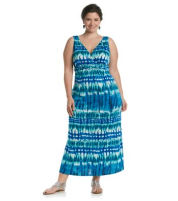 Notations® Plus Size Twist-Front Maxi Dress