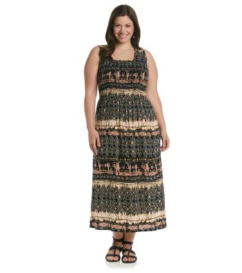 Notations® Plus Size Printed Maxi Dress