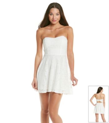 Trixxi® Juniors' White Crochet Bow Back Dress