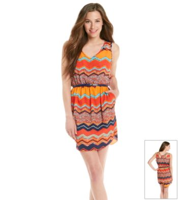 Trixxi® Juniors' Chevron Flip Flop Dress