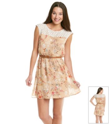 As U Wish® Juniors' Floral Print Dress