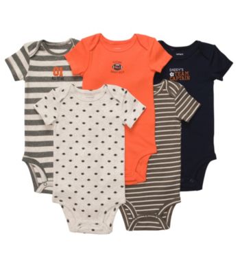 Carter's® Baby Boys' Grey/Orange/Navy 5-pk. Short Sleeve Bodysuits