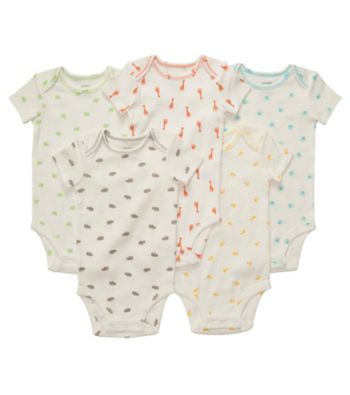 Carter's® Baby Ivory 5-pk. Short Sleeve Animal Print Bodysuits