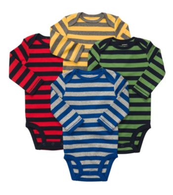 Carter's® Baby Boys' Bold Striped 4-pk. Long Sleeve Bodysuits