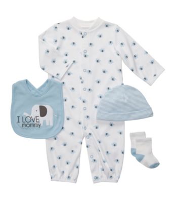 Carter's® Baby Boys' Blue/White 4-pc. Coverall Set