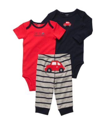Carter's® Baby Boys' Red/Navy 3-pc. Car Pull-On Pants Set