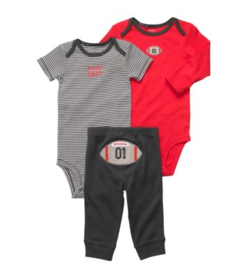 Carter's® Baby Boys' Red/Grey 3-pc. Football Pull-On Pants Set