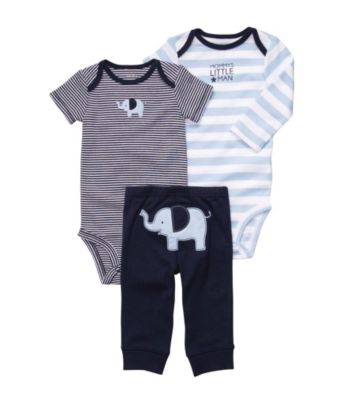 Carter's® Baby Boys' Blue 3-pc. Elephant Pull-On Pants Set