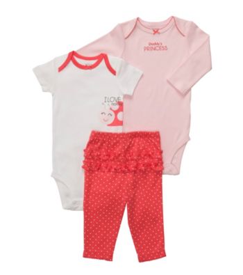 Carter's® Baby Girls' Coral 3-pc. Lady Bug Ruffle Pull-On Pants Set