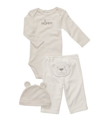 Carter's® Baby Ivory 3-pc. Bear Pull-On Pants Set