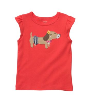 Carter's® Baby Girls' Orange Dog Applique Tee
