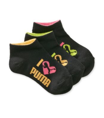 PUMA® Girls' Black 3-pk. Runner Socks