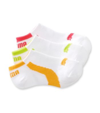PUMA® Girls' Neon 3-pk. No-Show Socks