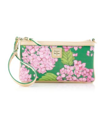 Dooney & Bourke® Large Slim Wristlet - Pink/Green Hydrangea
