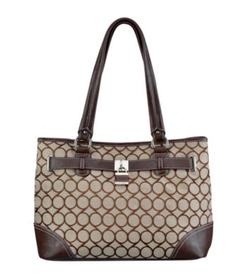 Nine West® Brown/Khaki 9's Jacquard Medium Shopper