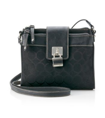 Nine West® Charcoal/Black 9's Jacquard Small Tab Crossbody