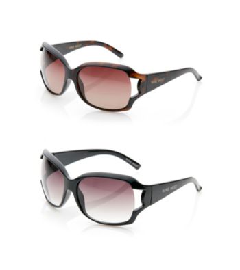 Nine West® Plastic Large Square Vented Sunglasses