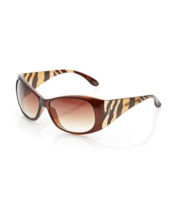 Nine West® Tortoise Plastic Round Etched Sunglasses