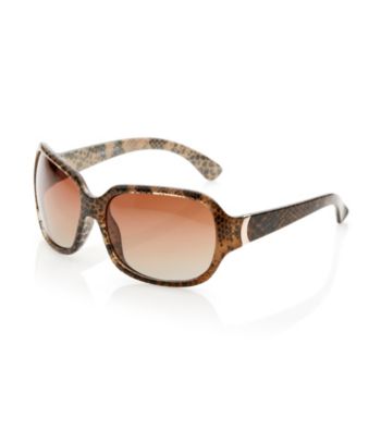 Nine West® Brown Plastic Square Metal Hinge Detail Sunglasses