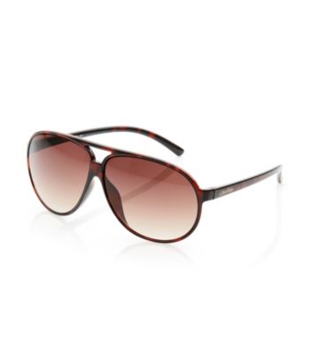 Calvin Klein Grey/Black Tortoise Plastic Aviator Sunglasses