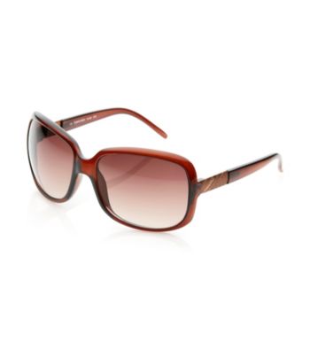 Calvin Klein Brown Square Plastic Sunglasses